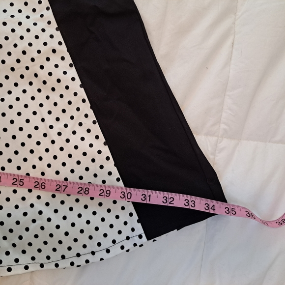 Dead Threads Rockabilly Skirt Goth Long A Line Polka Dot Black White Bow - Picture 9 of 12